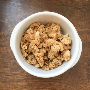 granola with olive oil and maple syrup