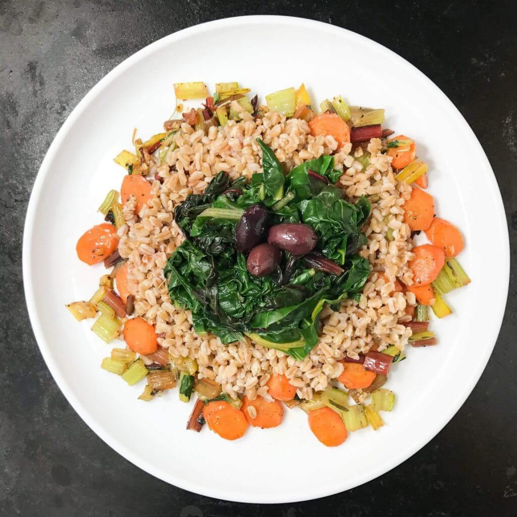 farro salad close up