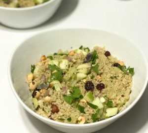 Warm Autumn Quinoa Salad with Hazelnuts, Apple, and Cranberries | www.alldayieat.com