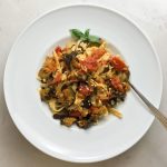 Fettuccine with Roasted Eggplant and Tomato