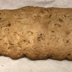 walnut biscotti dough close up