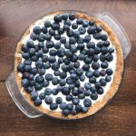 no bake blueberry cream pie with greek yogurt top view