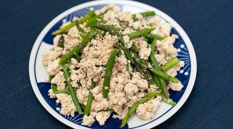 asparagus shira ae with japanese tofu