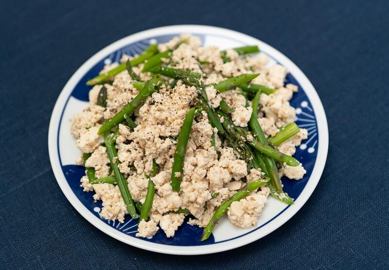 asparagus shira ae with japanese tofu