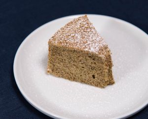 a slice of chiffon cake