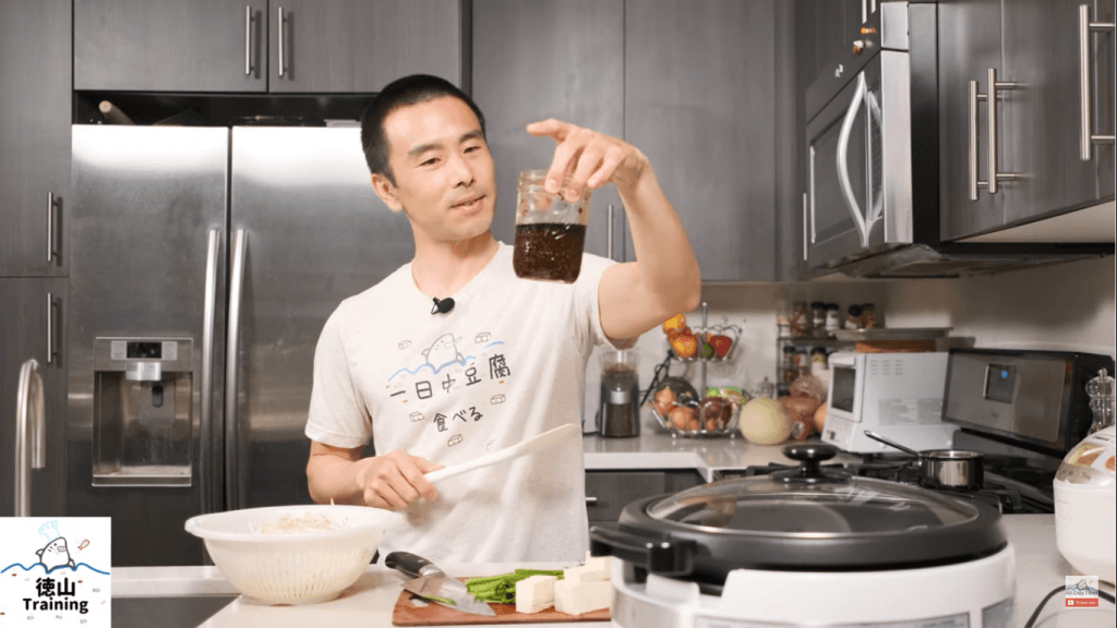 shoyukoji with bean sprouts and tofu koji bottle