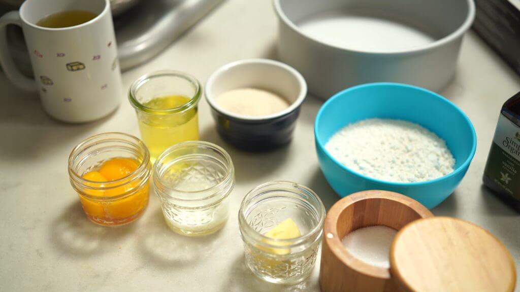 mise en place for cake