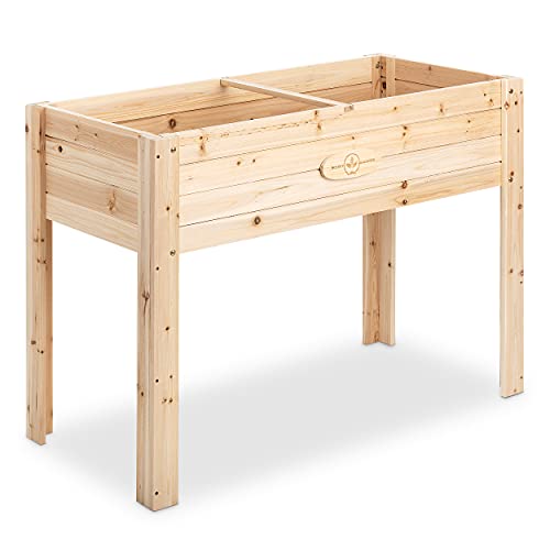 Boldly Growing Cedar Raised Planter Box with Legs – Elevated Wood Raised Garden Bed Kit 