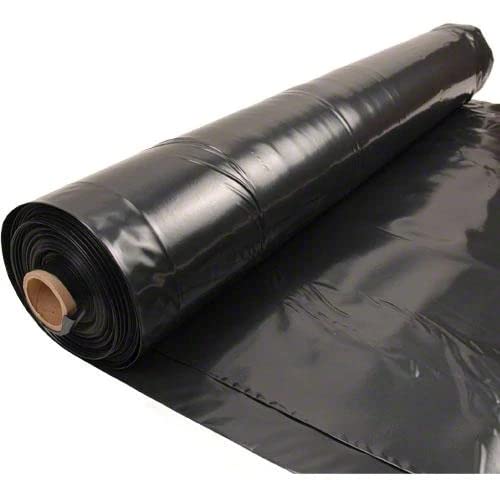 Rocky Mountain Goods 4 Mil Black Plastic Sheeting (50 FT X 3 FT) - Roll of Heavy Duty Thick Plastic for Gardening, Weeds, Yard, Landscaping, Barrier, Under House - Multi Use Polyethylene 