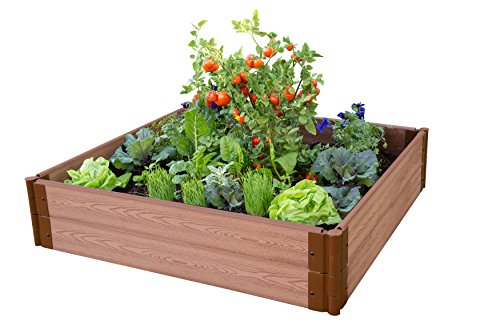 Frame It All 300001061 Raised Garden with 1-Inch Profile Composite Wood Grain Timbers, 