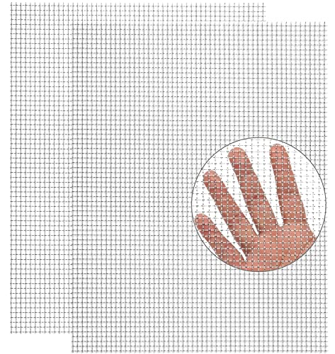 Upgraded 2Pack Mesh Screen Crimped 304, 5 Mesh 11 X 14.2 inch, Not Easy Falling Off Metal Mesh Woven, Pretty Sturdy Wire Mesh Not Rusty, Stainless Steel Mesh Flexible