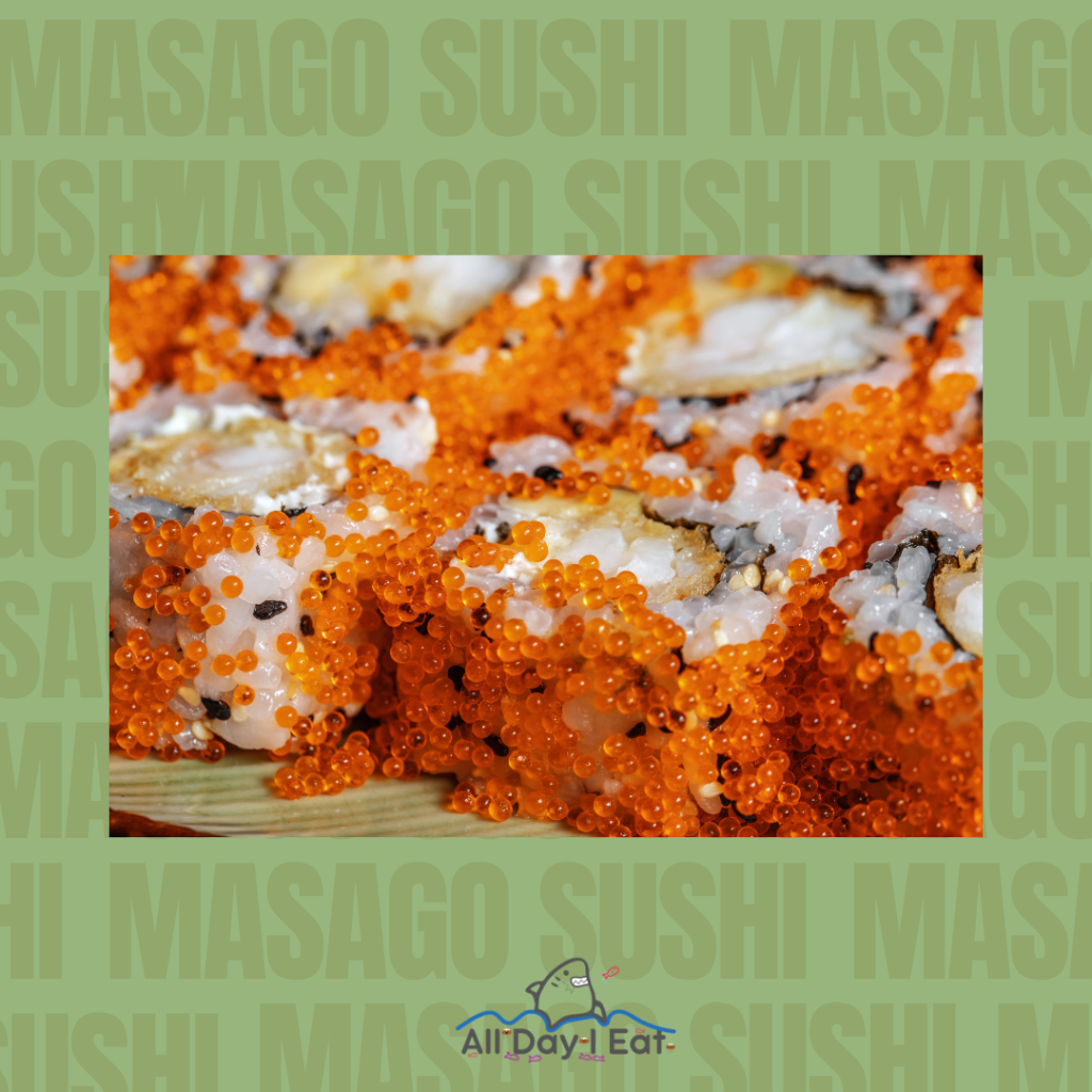 A photo of masago sushi.