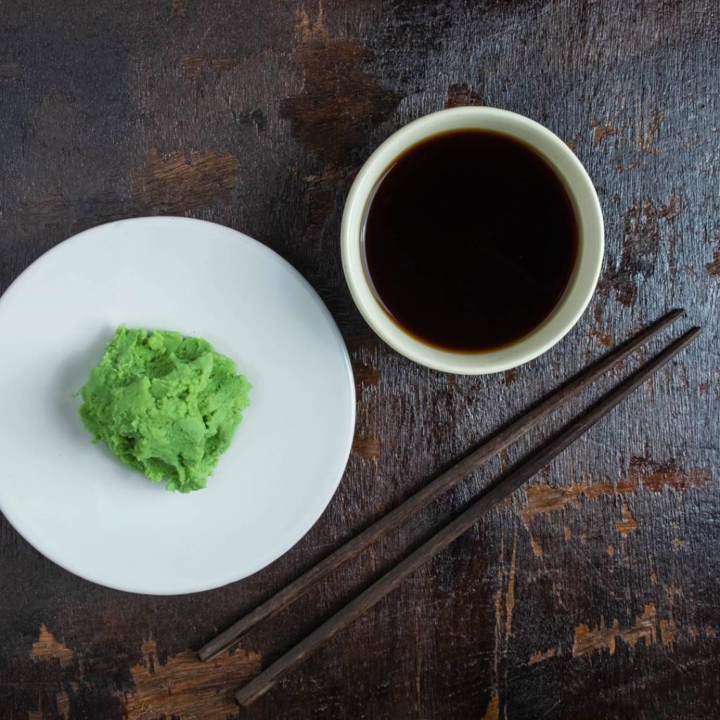 wasabi and soy sauce