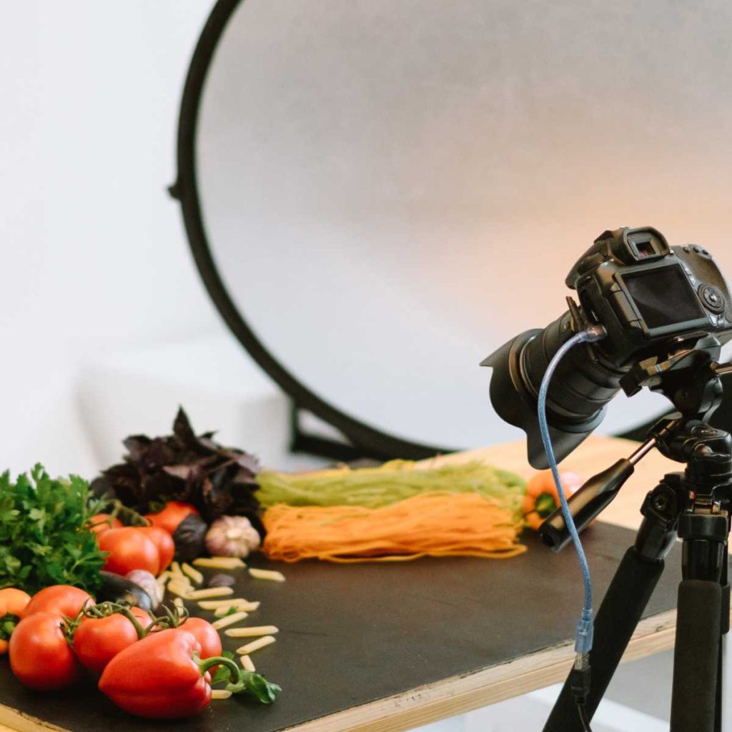 food photography focal length used to capture images of vegetable on a table