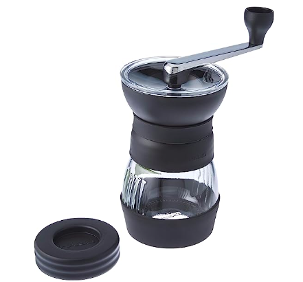 A Hario Skerton Pro coffee grinder.