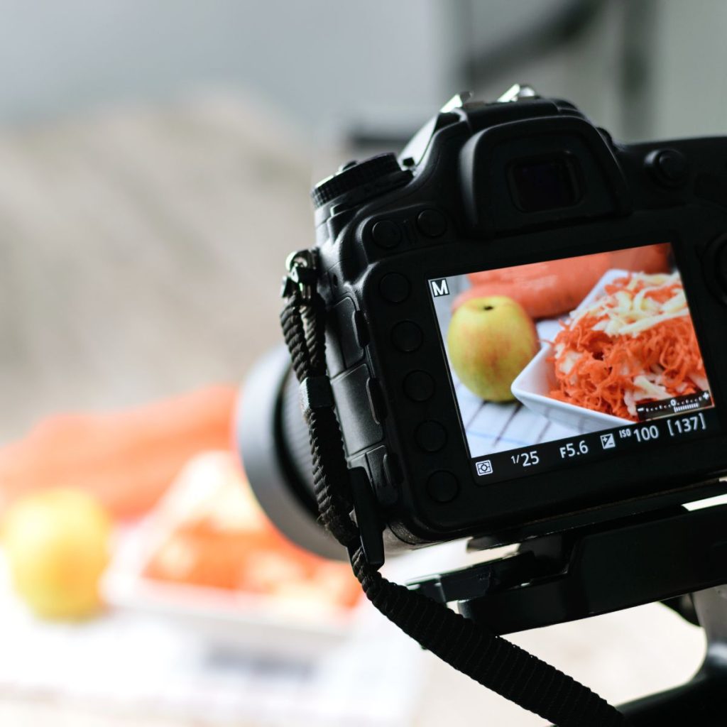 Food photography using a DSLR camera.