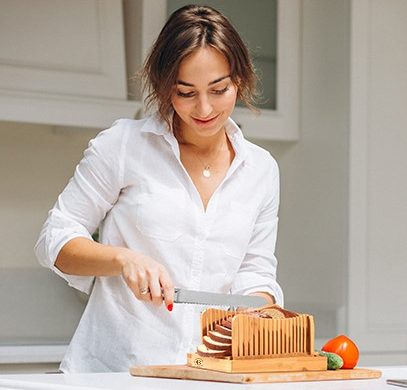 Bread Slicers for Homemade Bread Cakes,100% Organic Bamboo Bread