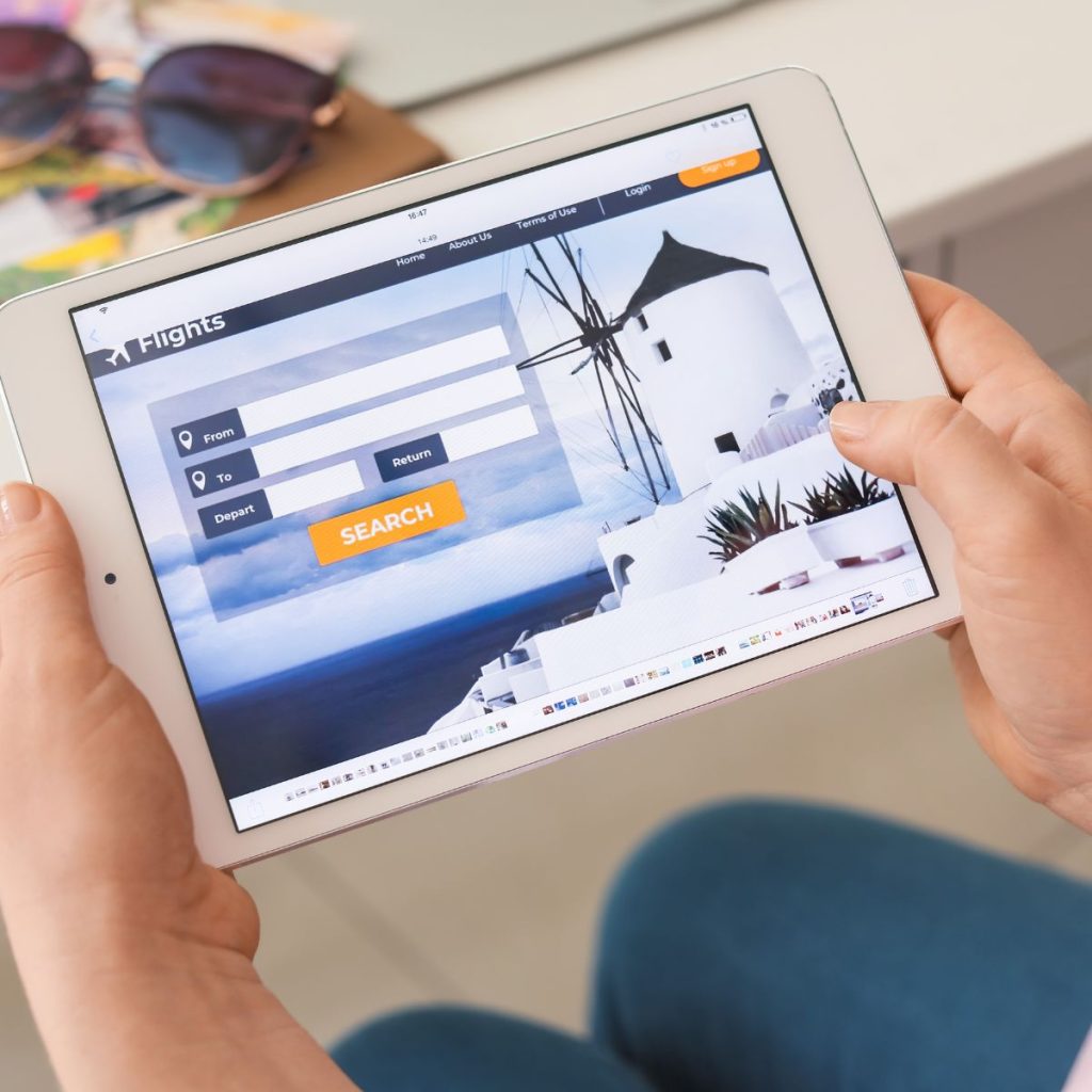 Booking Online Using Digital Tablet
