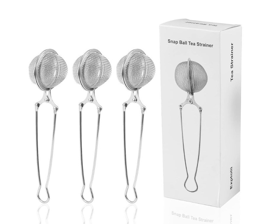 three pieces of Snap Ball Tea Strainer