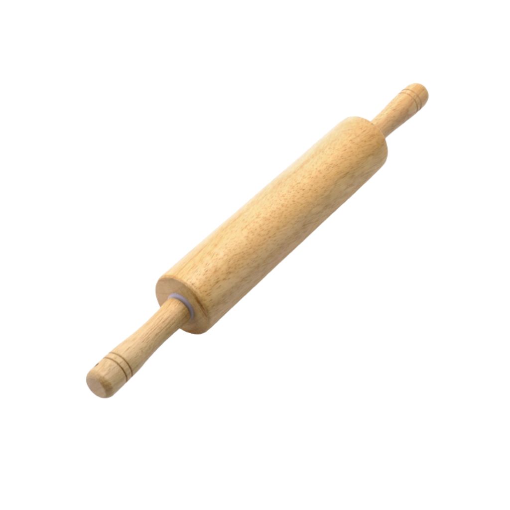 a wooden rolling pin