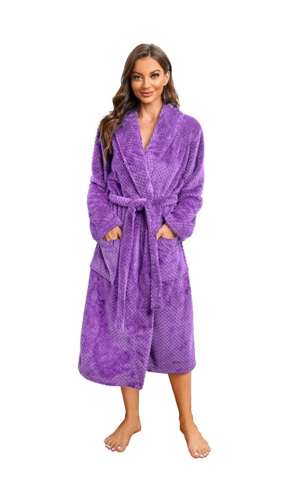 a lady wearing a robe