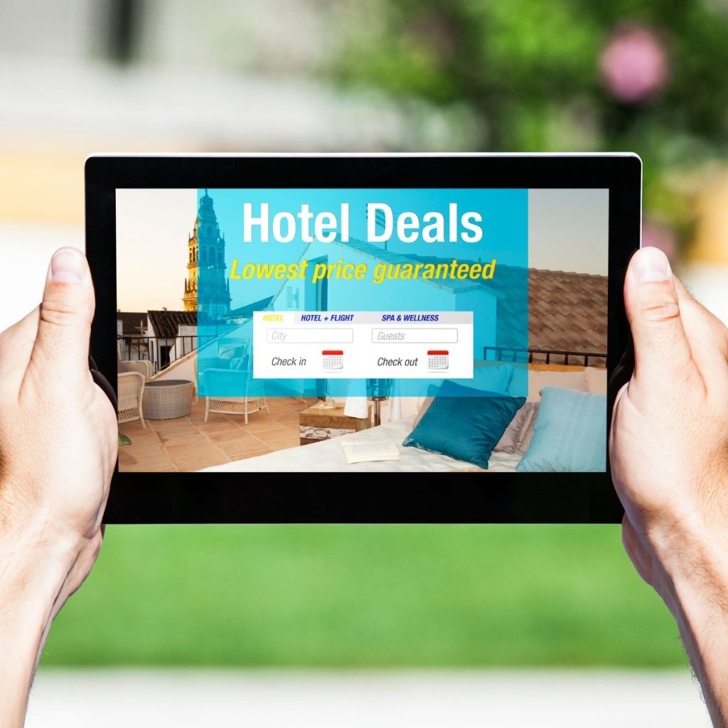 Hotel deals offer on tablet