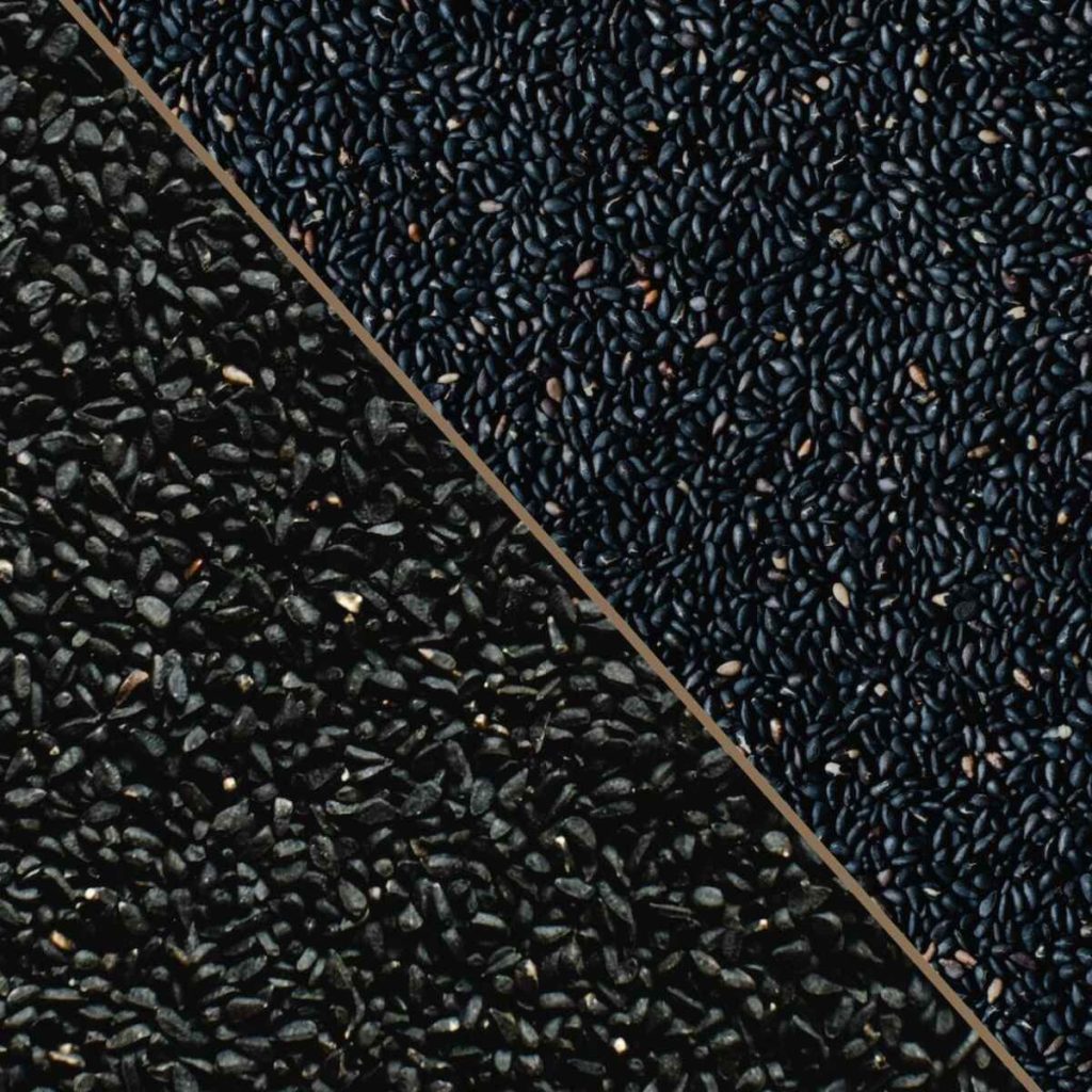 Kalonji and black sesame seeds