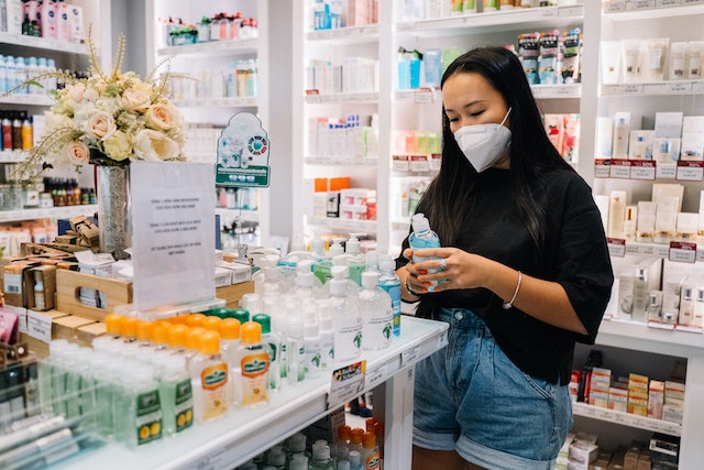 Lady in a drugstore