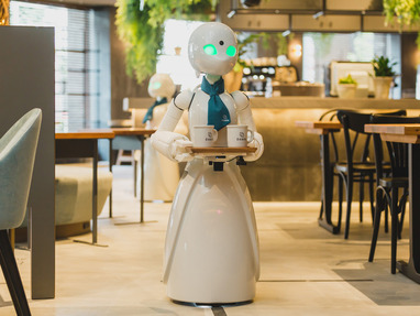 a robot server at Dawn Avatar Robot Cafe