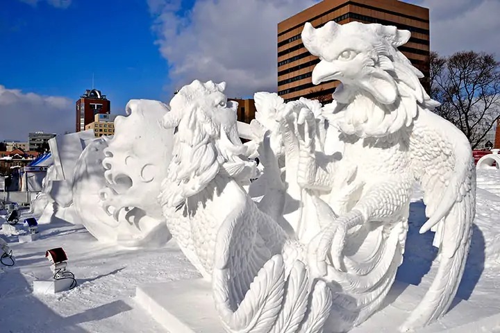 Ice sculptures at  Sapporo Snow Festival