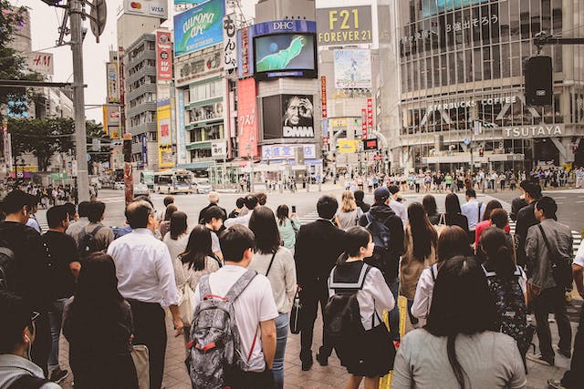 crowded Shibuya Crossing