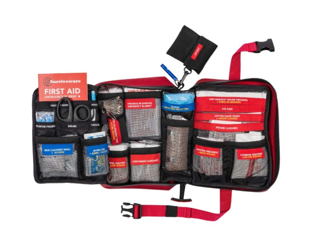 a first aid kit and its contents