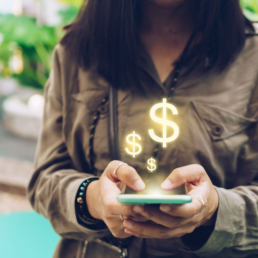 Woman using a smartphone