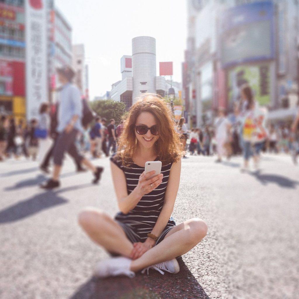 a woman tourist in Japan