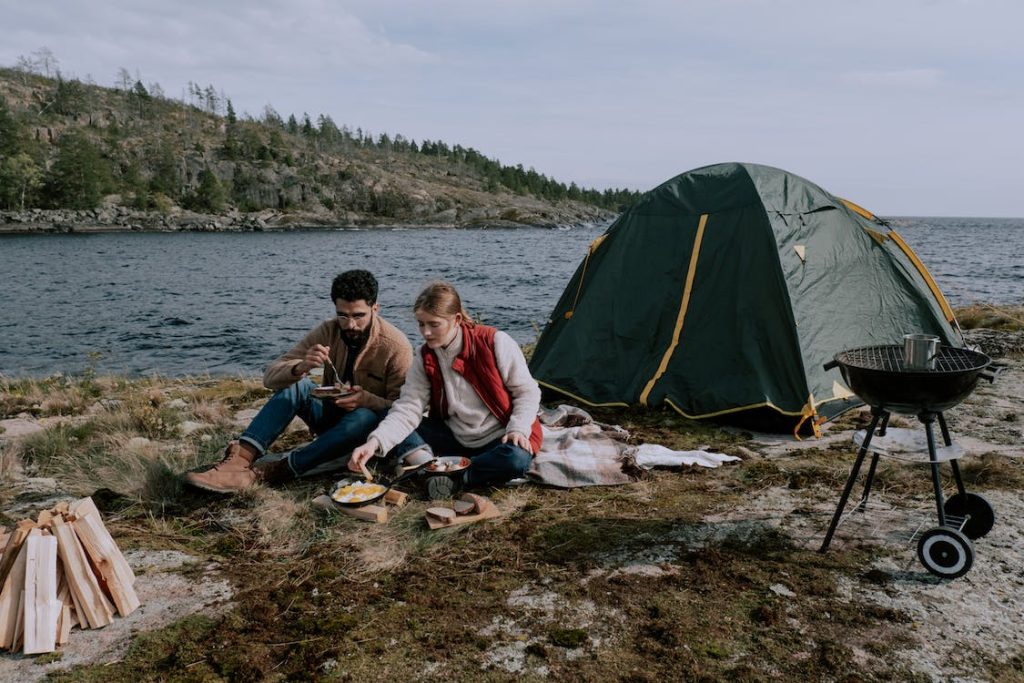 camping beside the lake