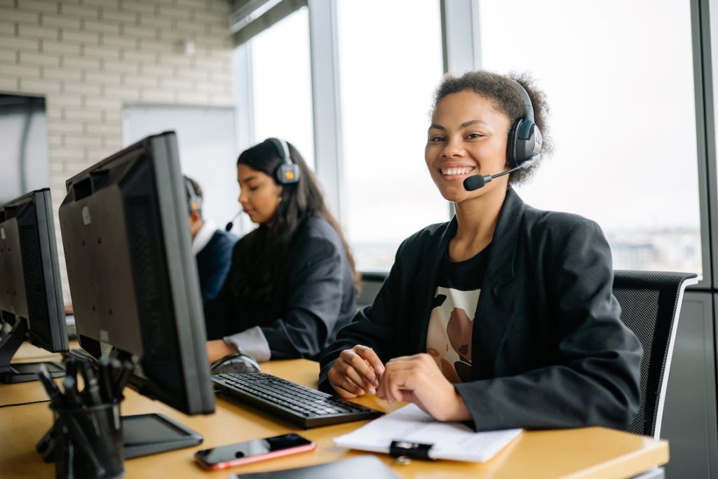 smiling customer support