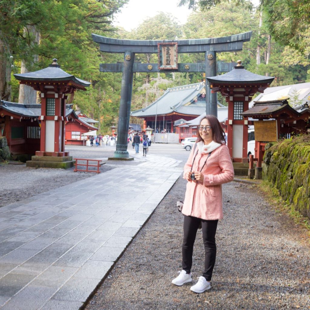 woman wearing coat in Japan