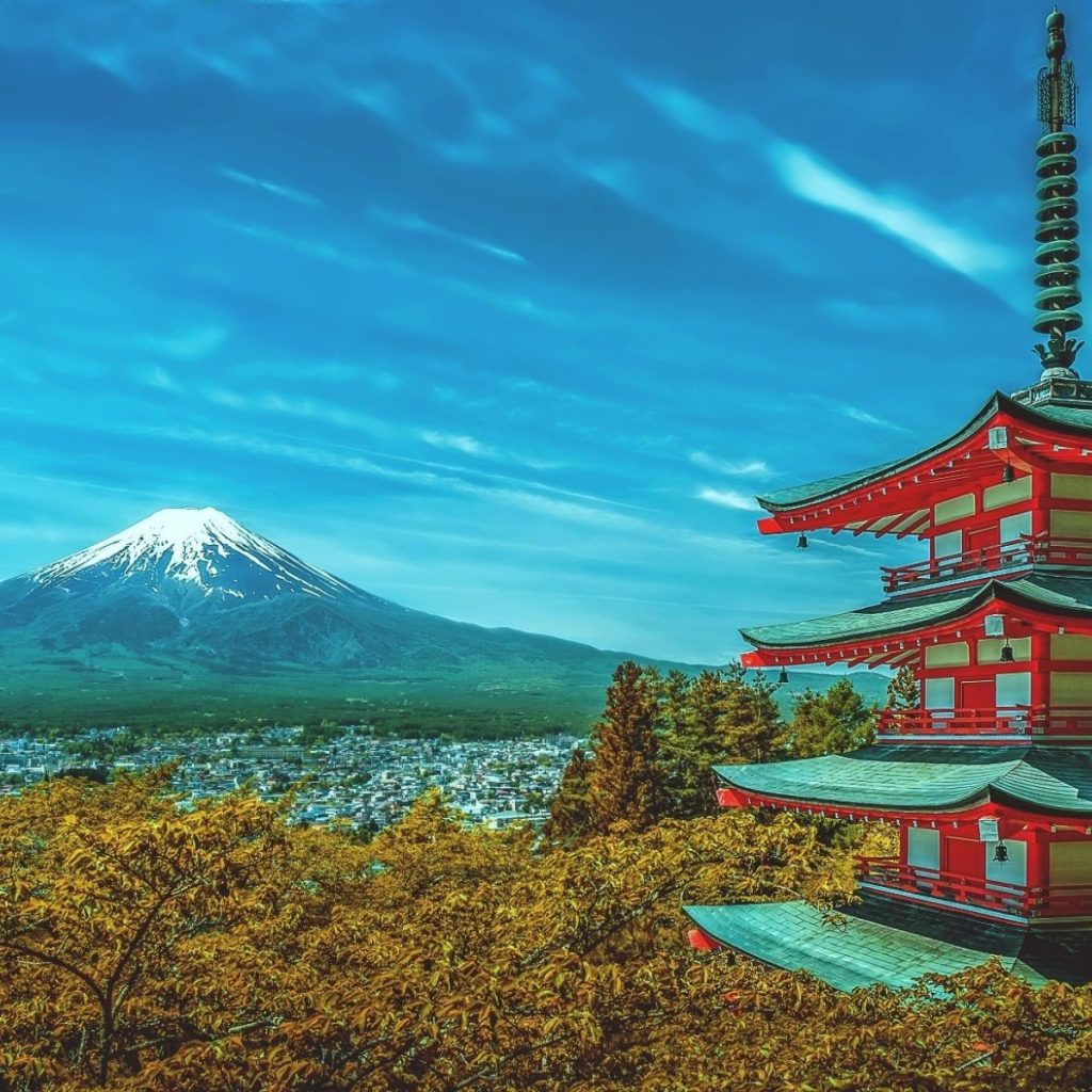 Mt. Fuji and Temple