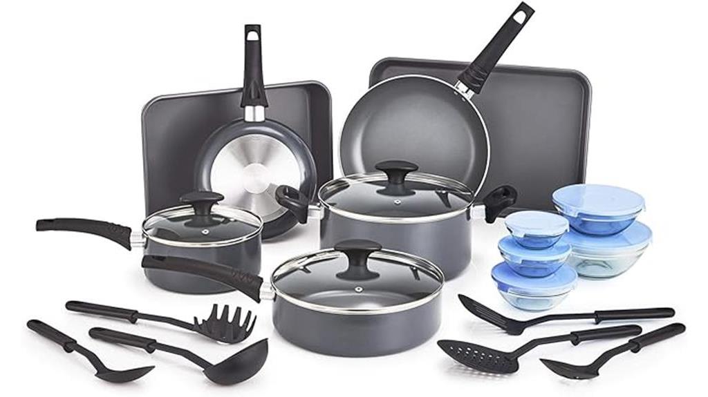 nonstick cookware with glass lids