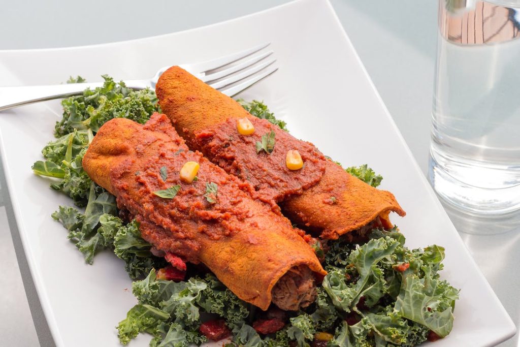 Tortilla Wraps served in a white plate