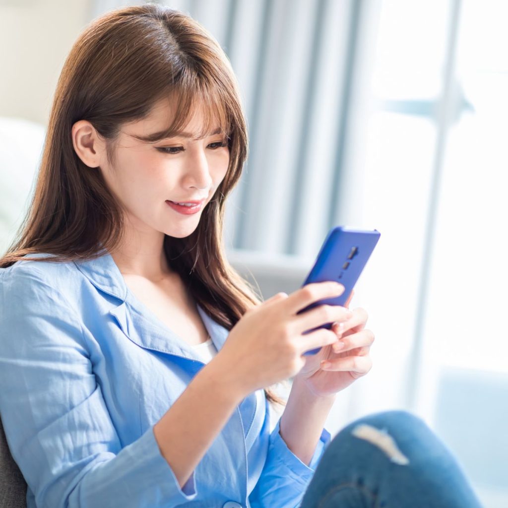 Woman using her smartphone