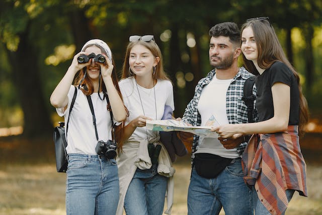 a group of friends traveling