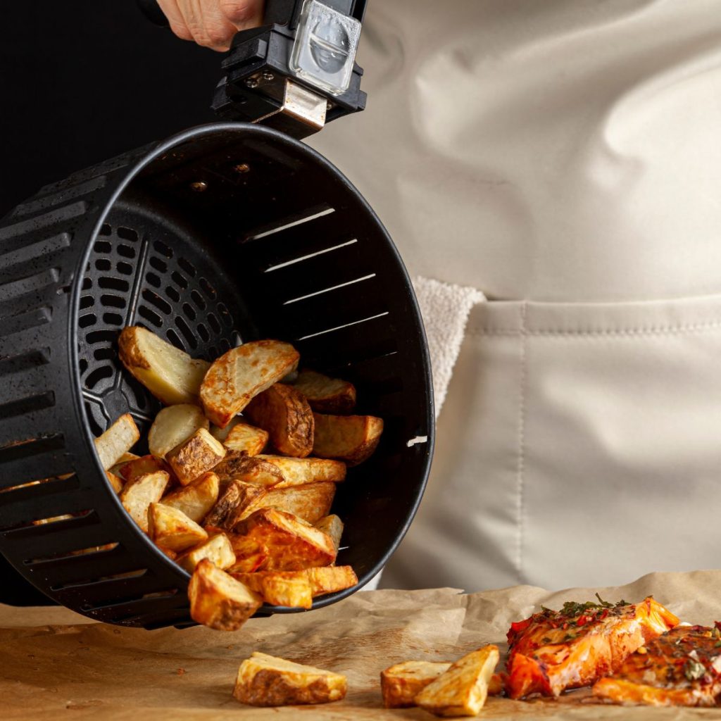 Potato inside the air fryer