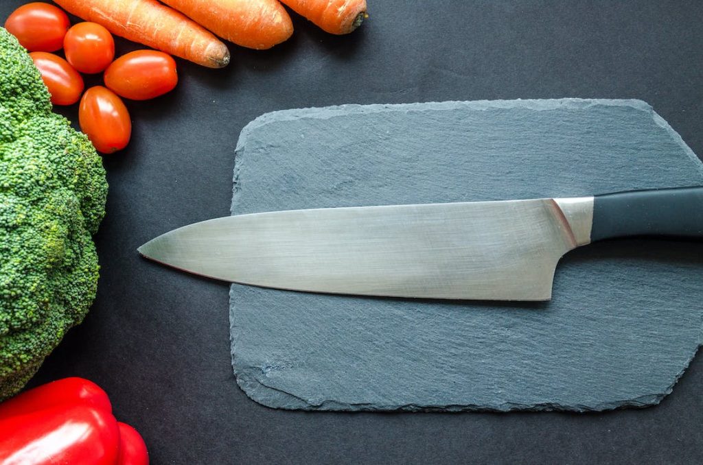 knife on a chopping board