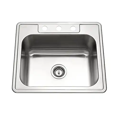 Houzer Stainless Steel 2522-8BS3-1 Glowtone Series Kitchen Sink