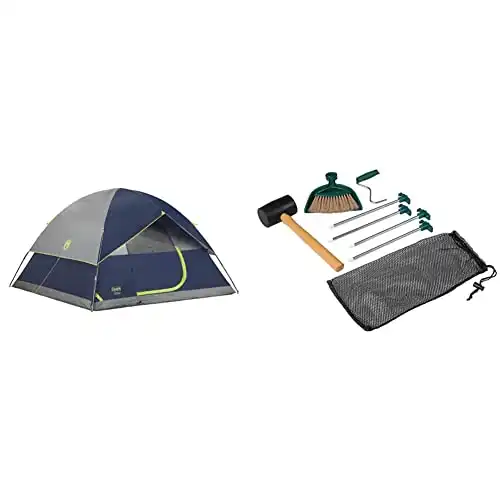 Coleman Sundome 2-Person Dome Tent, Navy & Tent Kit