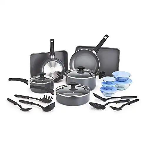 BELLA Nonstick Cookware Set with Glass Lids