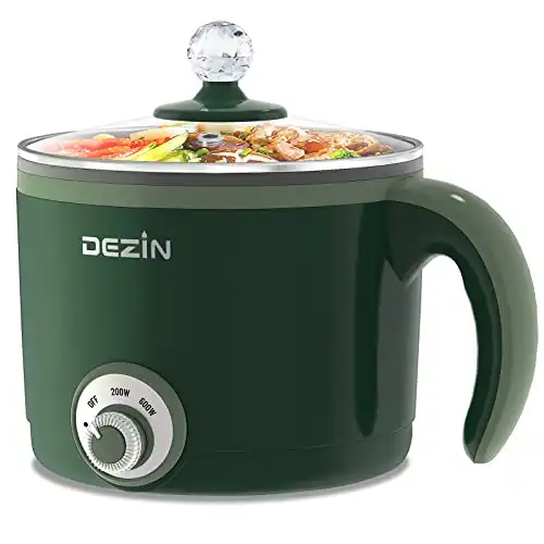 Dezin Hot Pot Electric, 1.5L Rapid Noodles Cooker