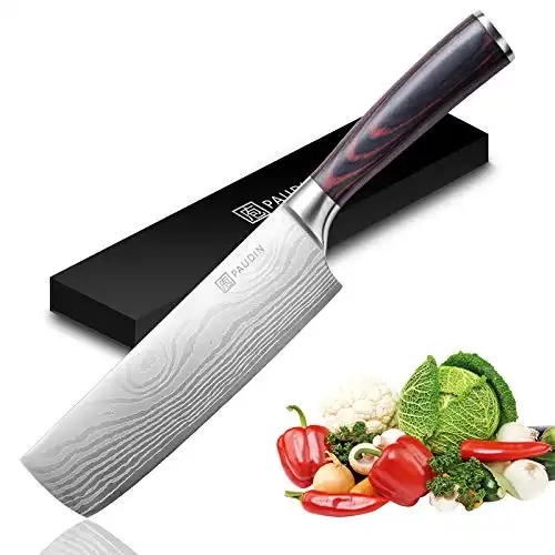 PAUDIN Nakiri Knife - 7" Razor Sharp Meat Cleaver and Vegetable Kitchen Knife