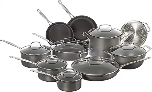 Cuisinart 17-Piece Cookware Set, Chef's Classic Nonstick Hard Anodized